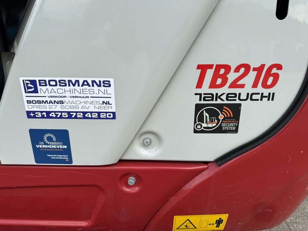 Minibagger des Typs Takeuchi TB216 minigraver BJ 2024 140 uur, Gebrauchtmaschine in Neer (Bild 11)