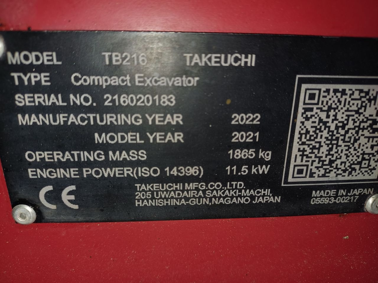 Minibagger typu Takeuchi TB216, Gebrauchtmaschine v Terschuur (Obrázek 11)