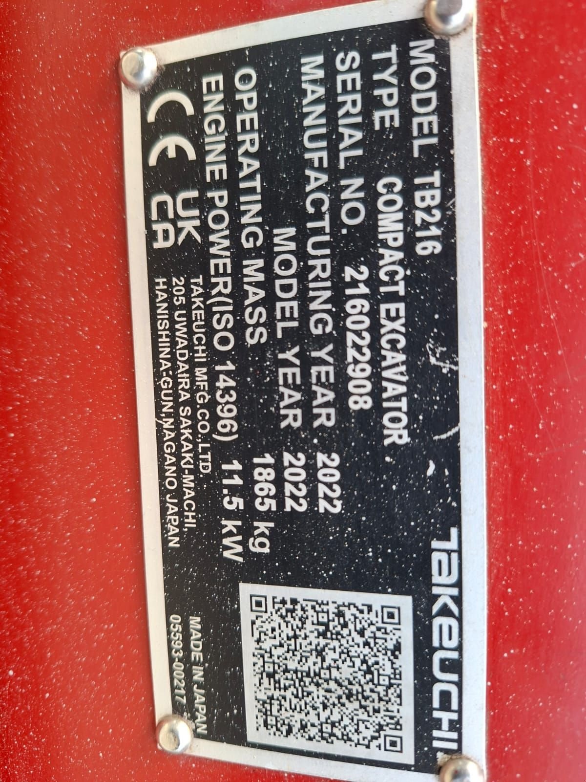 Minibagger des Typs Takeuchi TB216, Gebrauchtmaschine in Terschuur (Bild 11)