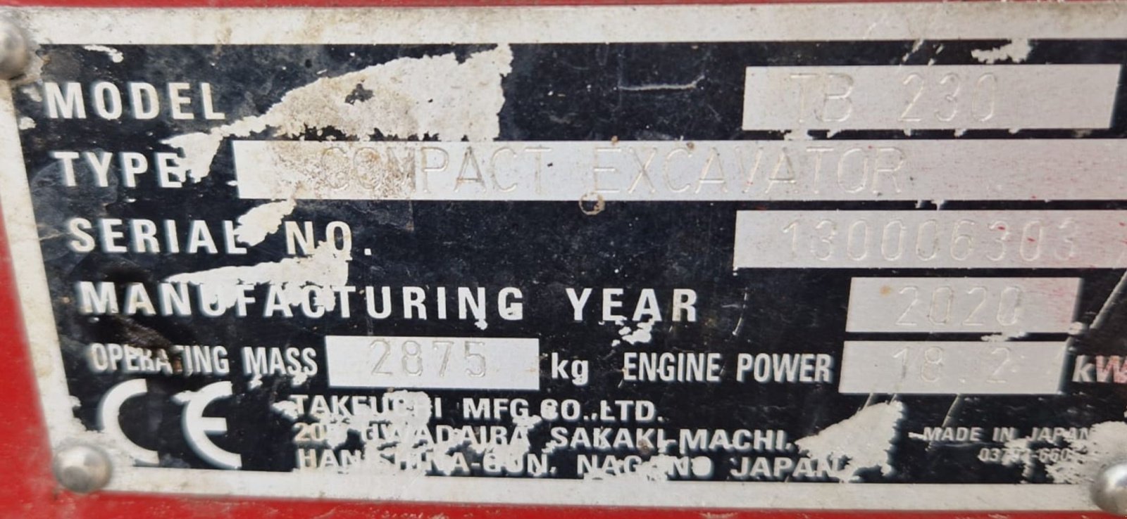 Minibagger des Typs Takeuchi TB230, Gebrauchtmaschine in Terschuur (Bild 11)