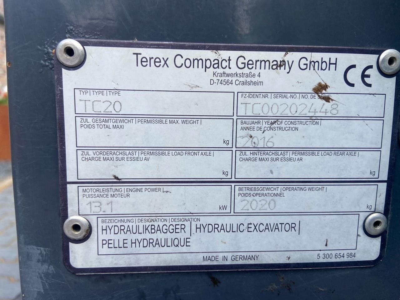 Minibagger des Typs Terex TC20, Gebrauchtmaschine in Nijelamer (Bild 10)