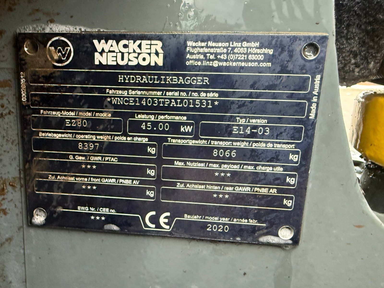 Minibagger от тип Wacker Neuson EZ 80 mit Powertilt, Gebrauchtmaschine в Neureichenau (Снимка 17)