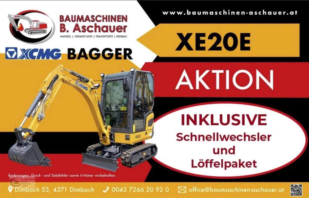 Minibagger Türe ait XCMG SET AKTION – XCMG XE20E, Neumaschine içinde Dimbach (resim 1)
