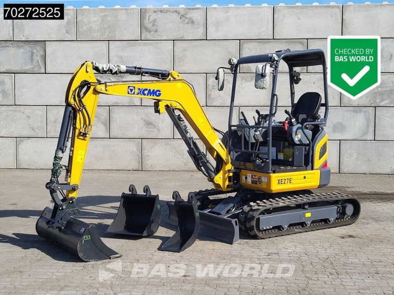 Minibagger typu XCMG XE27 E FACTORY WARRANTY - CW/3 BUCEKTS - KUBOTA ENGINE, Neumaschine w Veghel