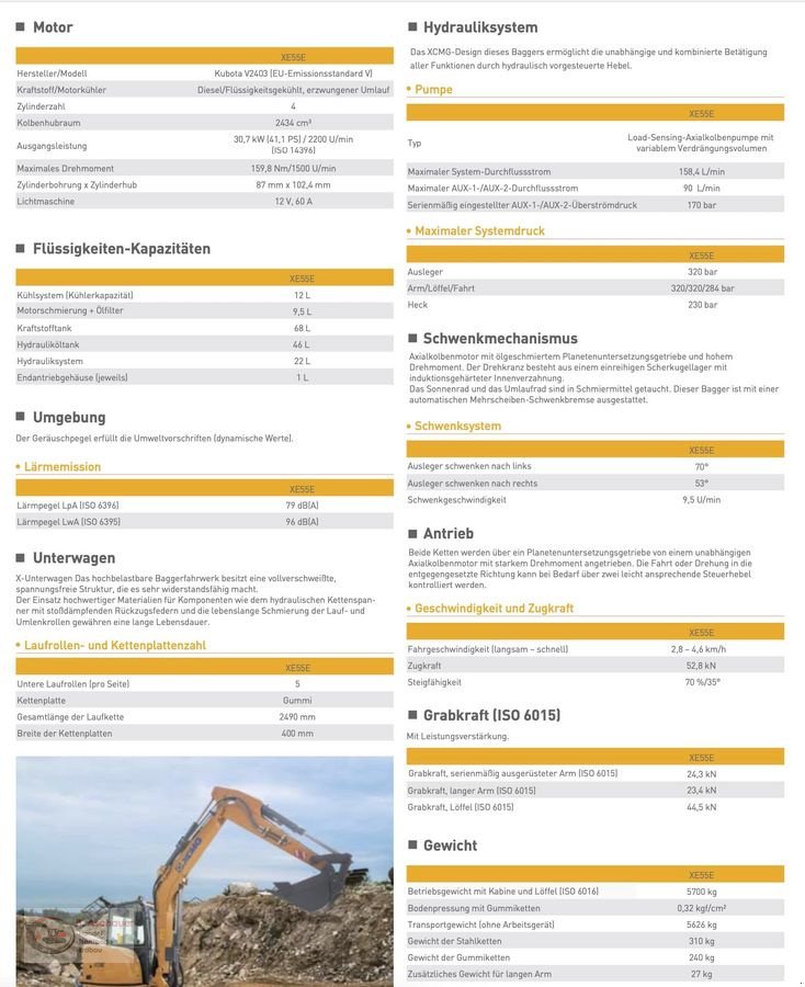 Minibagger typu XCMG XE55E, Neumaschine v Dimbach (Obrázek 2)