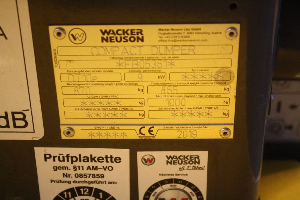 Minidumper van het type Sonstige Neuson DT10e, Gebrauchtmaschine in Antwerpen (Foto 4)