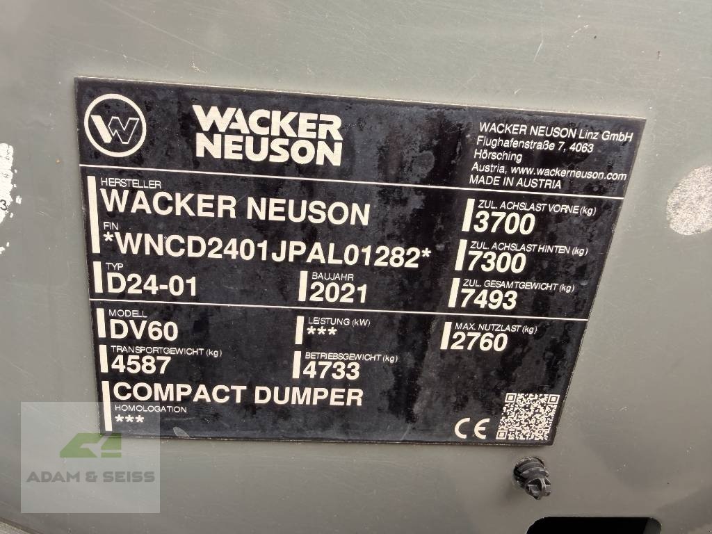 Minidumper типа Wacker Neuson DV60, Gebrauchtmaschine в Neudrossenfeld (Фотография 18)