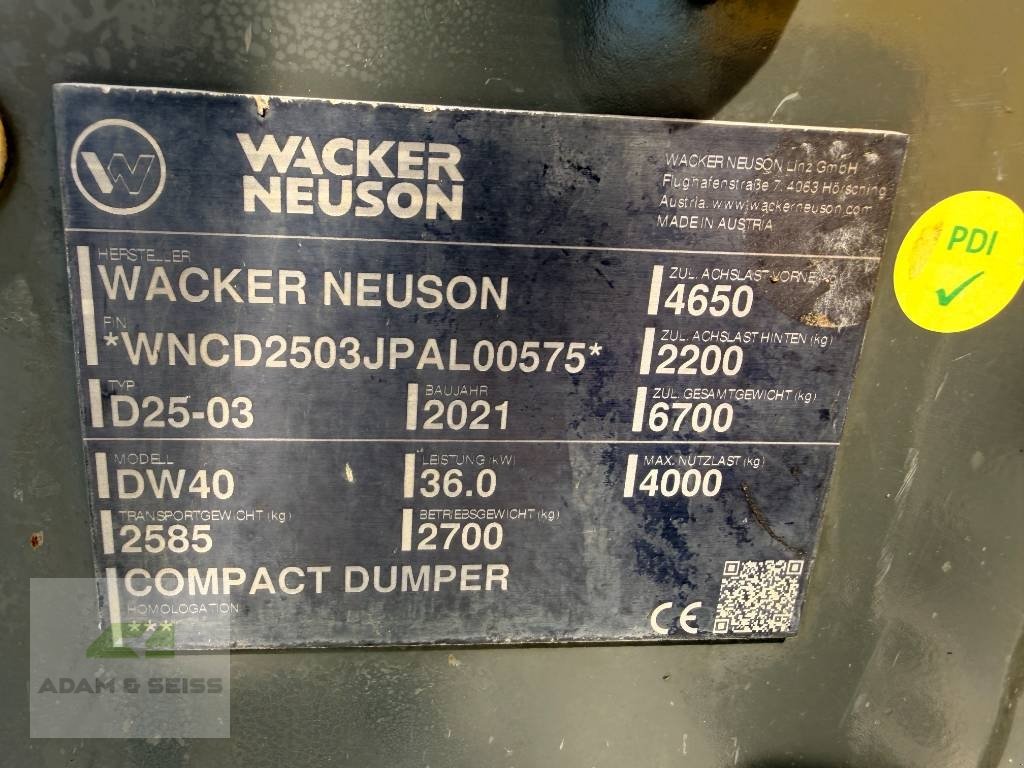 Minidumper типа Wacker Neuson DW40, Gebrauchtmaschine в Neudrossenfeld (Фотография 19)