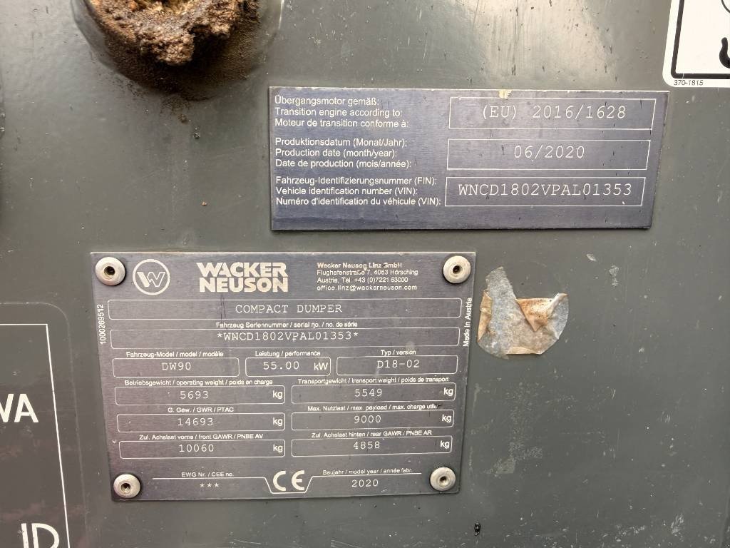 Minidumper typu Wacker Neuson DW90, Gebrauchtmaschine w Neudrossenfeld (Zdjęcie 23)