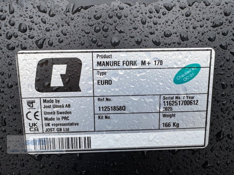 Mistgabel of the type Quicke Dungabel M+ 1,70 m, Neumaschine in Lindenfels-Glattbach (Picture 4)