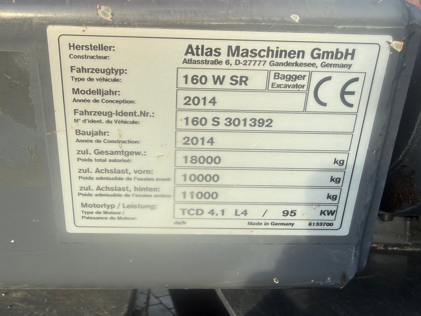 Mobilbagger типа Atlas 160W SR, Gebrauchtmaschine в Neureichenau (Фотография 20)