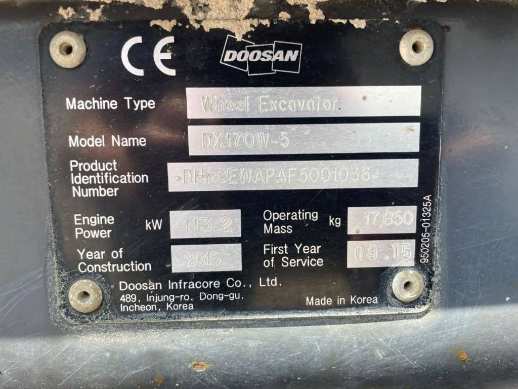 Mobilbagger of the type Doosan DX170W-5, Gebrauchtmaschine in Venlo (Picture 7)