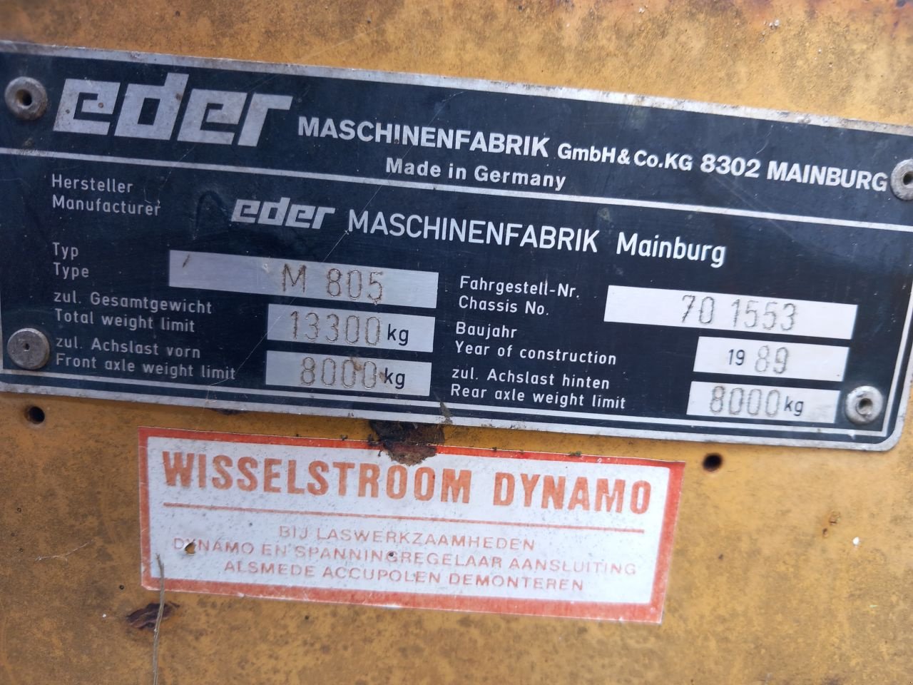 Mobilbagger za tip Eder 805M, Gebrauchtmaschine u Alblasserdam (Slika 2)