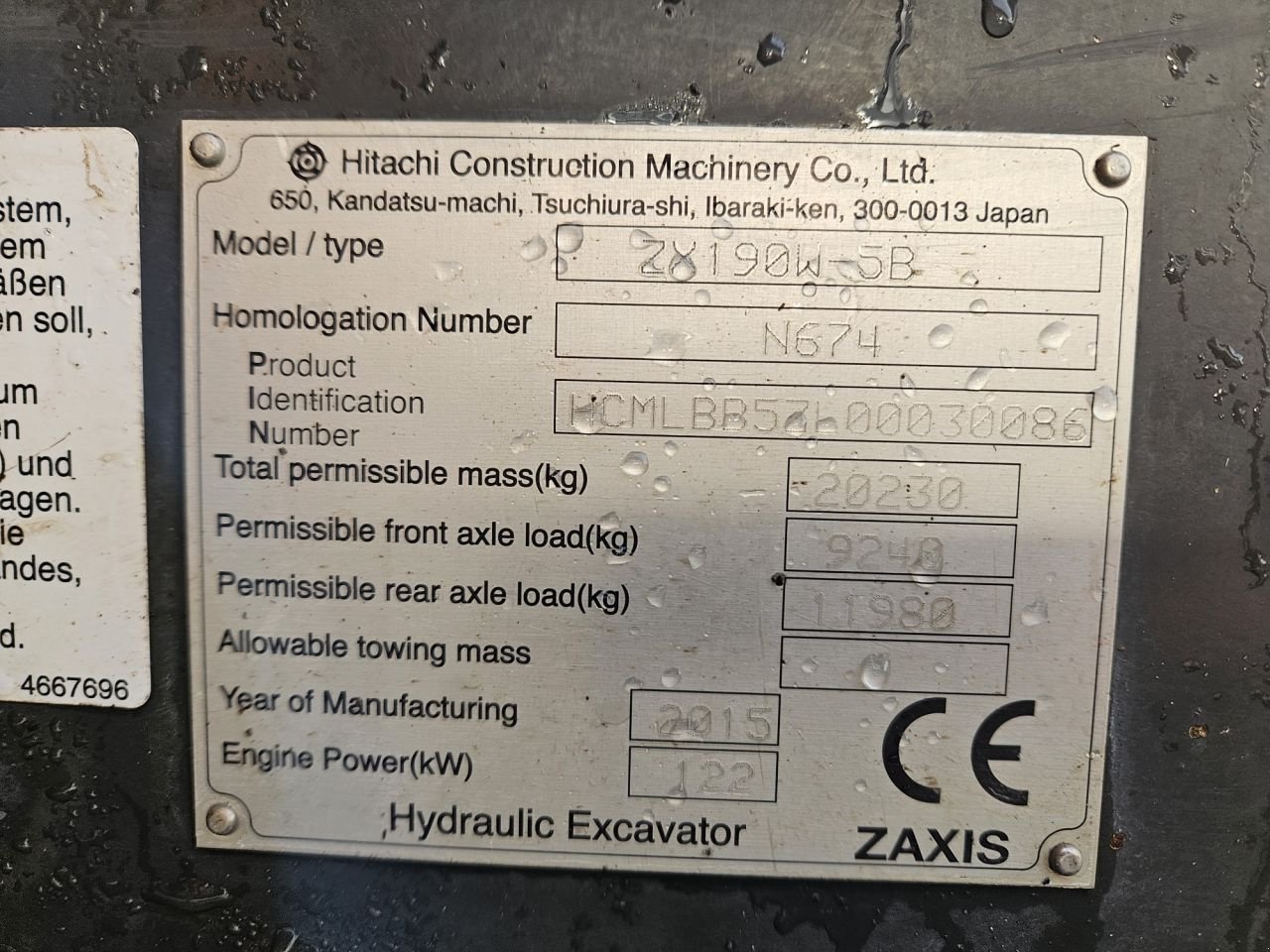 Mobilbagger typu Hitachi ZX190W-5, Gebrauchtmaschine v Veldhoven (Obrázok 4)