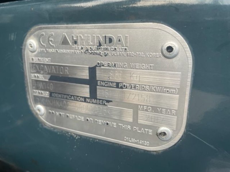 Mobilbagger des Typs Hyundai HW140-9A, Gebrauchtmaschine in Hardegarijp (Bild 9)