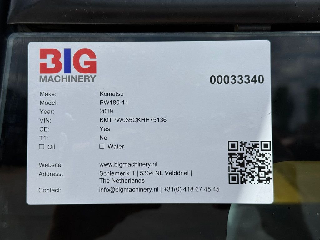 Mobilbagger des Typs Komatsu PW180-11, Gebrauchtmaschine in Velddriel (Bild 10)