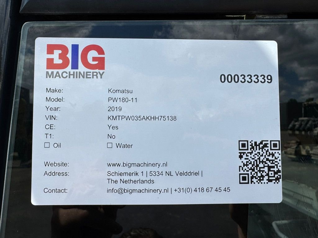 Mobilbagger typu Komatsu PW180-11, Gebrauchtmaschine v Velddriel (Obrázek 9)