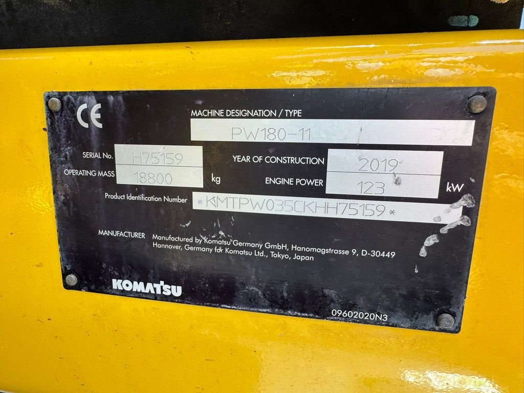 Mobilbagger a típus Komatsu PW180-11, Gebrauchtmaschine ekkor: Velddriel (Kép 10)