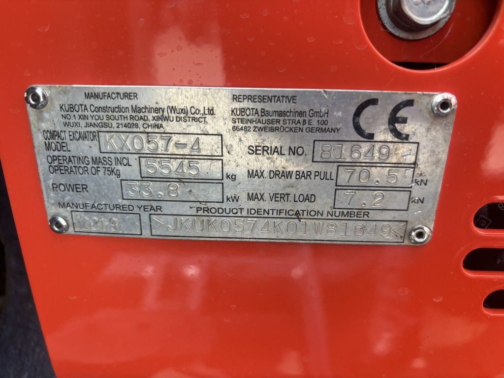 Mobilbagger typu Kubota KX57-4, Gebrauchtmaschine v Heerenveen (Obrázek 8)