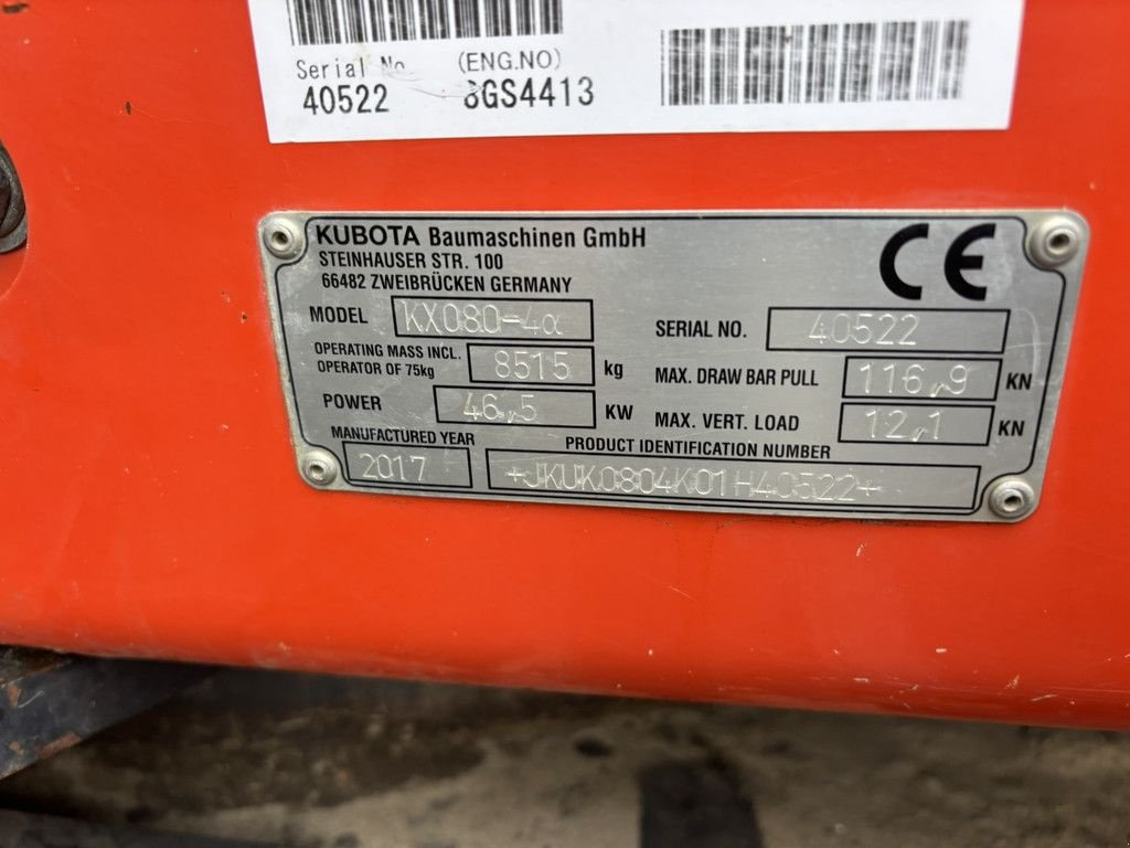 Mobilbagger typu Kubota KX80-4, Gebrauchtmaschine v Heerenveen (Obrázek 7)