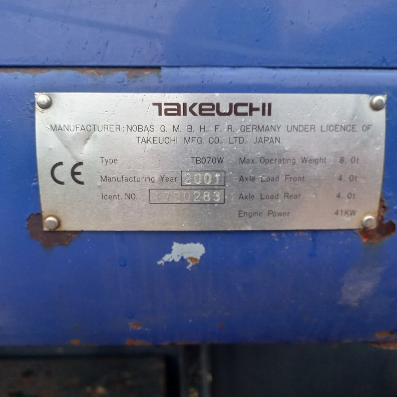 Mobilbagger типа Takeuchi TB 070 W, Gebrauchtmaschine в Lunteren (Фотография 9)
