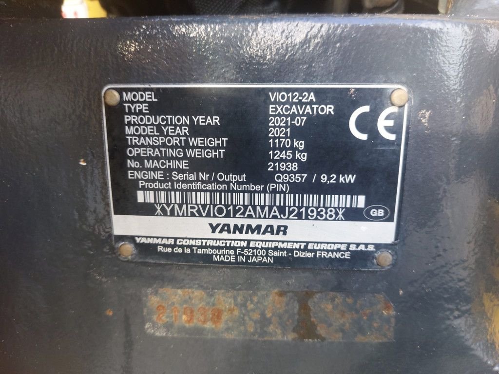 Mobilbagger za tip Yanmar V10-12-2A, Gebrauchtmaschine u Wierden (Slika 7)