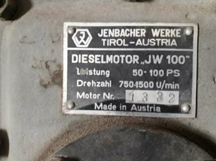 Jenbacher Werke JW 100 Engine and engine parts