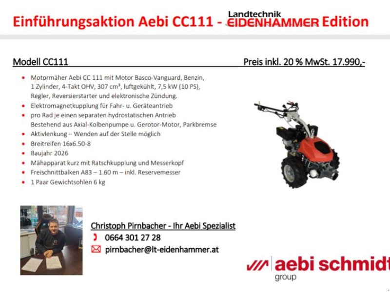 Motormäher Türe ait Aebi CC 111 Einführungsaktion, Neumaschine içinde Burgkirchen