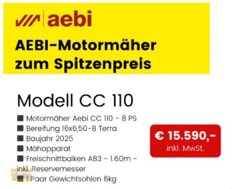 Motormäher des Typs Aebi Combicut CC110 Aktionsmodell, Neumaschine in Kötschach (Bild 17)