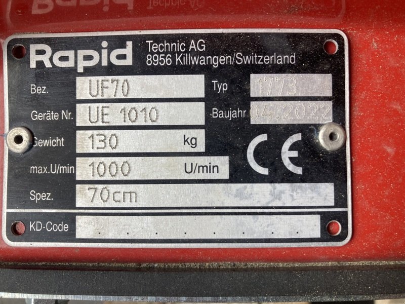 Motormäher typu Rapid Umkehrfräse UF70, Typ 1773, Gebrauchtmaschine v Landquart (Obrázek 3)