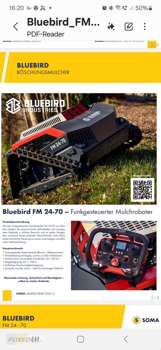 Motormäher des Typs Sonstige Bluebird Sichelraupenmulcher FM 24-70  Funkmäher, Gebrauchtmaschine in Pattigham (Bild 4)