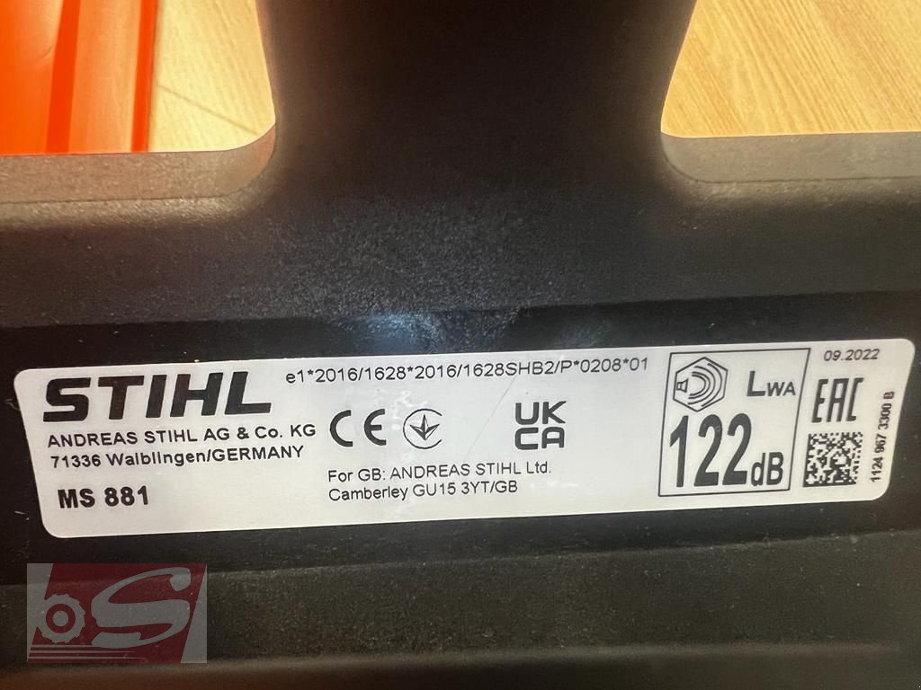 Motorsäge Türe ait Stihl MS 881, Neumaschine içinde Offenhausen (resim 7)