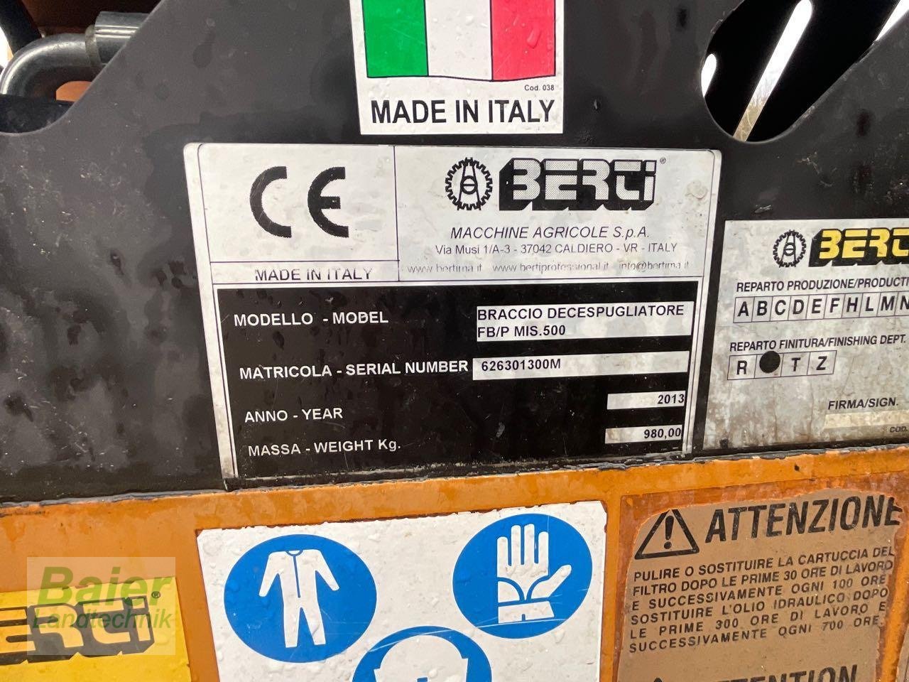 Mulcher от тип Berti FB/B 500, Gebrauchtmaschine в OBERNDORF-HOCHMOESSINGEN (Снимка 3)