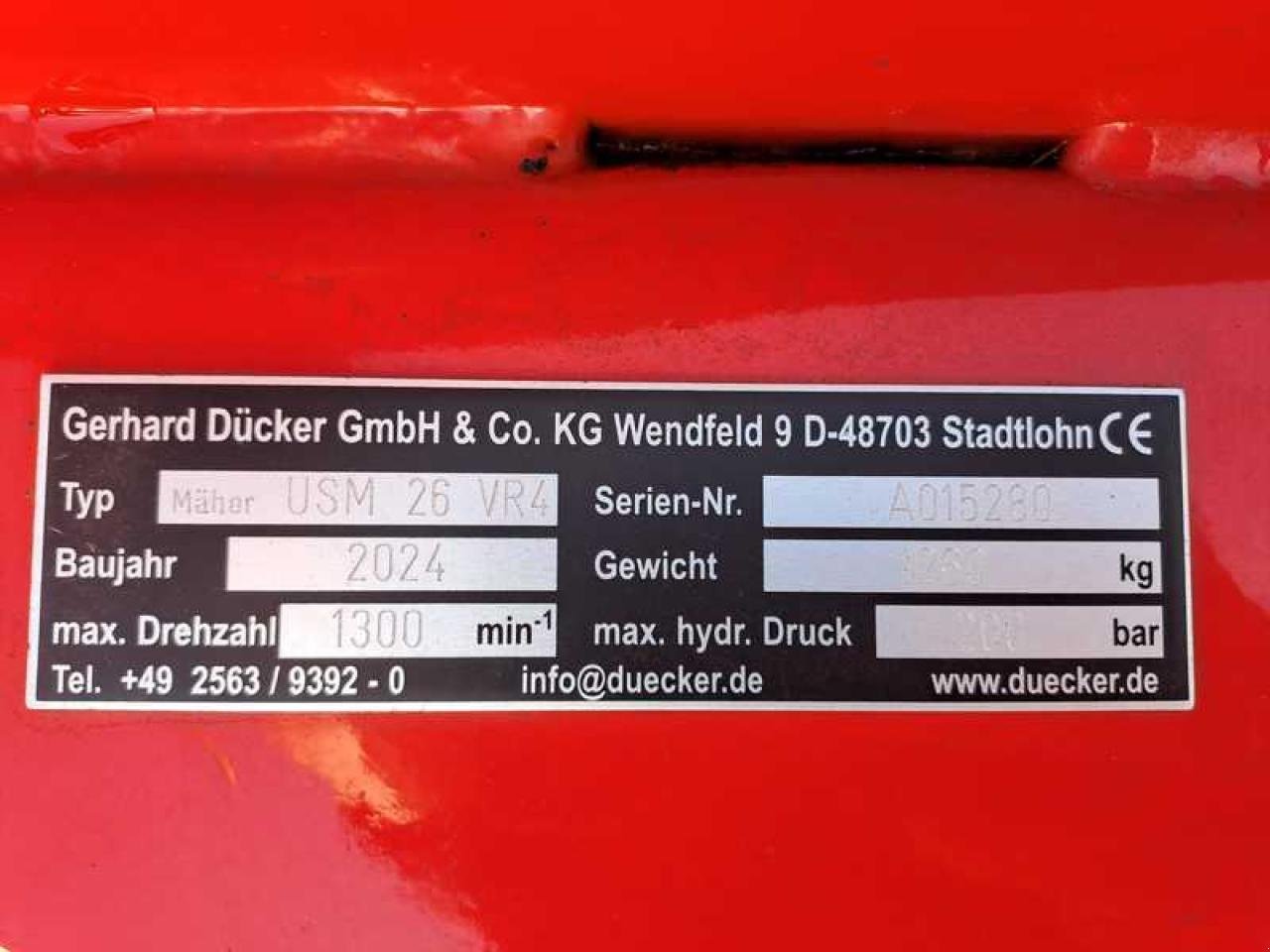 Mulcher Türe ait Dücker USM 26 VR4, Neumaschine içinde Vehlow (resim 4)
