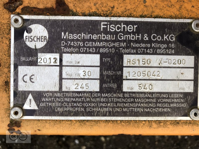 Mulcher типа Fischer rs150, Gebrauchtmaschine в Titisee-Neustadt (Фотография 1)