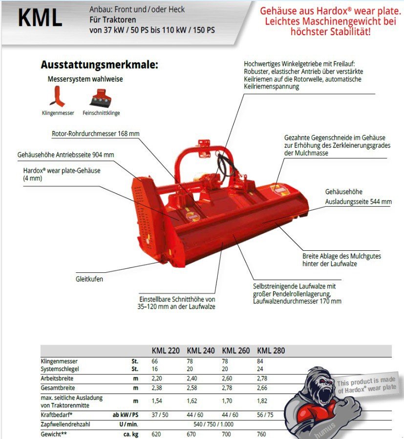 Mulcher of the type Humus KLM 220, Neumaschine in Altendorf (Picture 2)