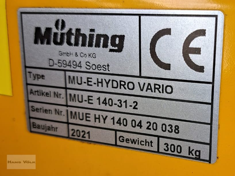 Mulcher des Typs Müthing MU-E Hydro 140 Vario, Neumaschine in Antdorf (Bild 10)