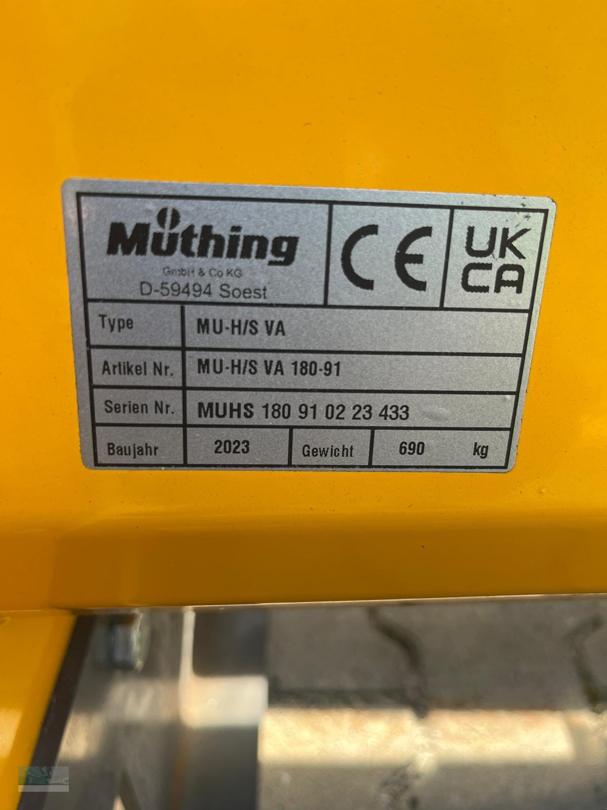 Mulcher des Typs Müthing MU-H/S 180, Neumaschine in Hutthurm (Bild 2)