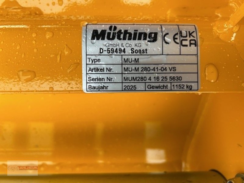 Mulcher des Typs Müthing MU-M 280 VARIO H + F, Neumaschine in Bensheim - Schwanheim (Bild 4)
