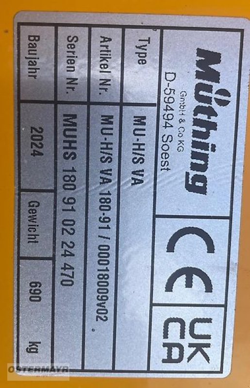 Mulcher des Typs Müthing MUHS 180, Gebrauchtmaschine in Rohr (Bild 5)