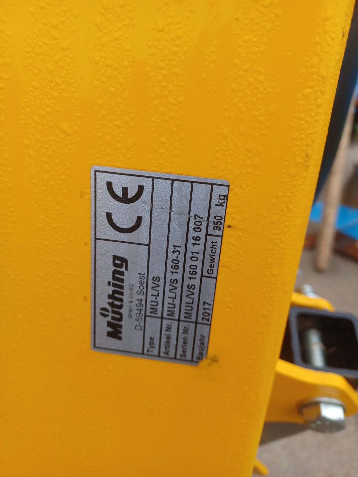 Mulcher des Typs Müthing MUL/VS 160, Gebrauchtmaschine in Uffenheim (Bild 3)