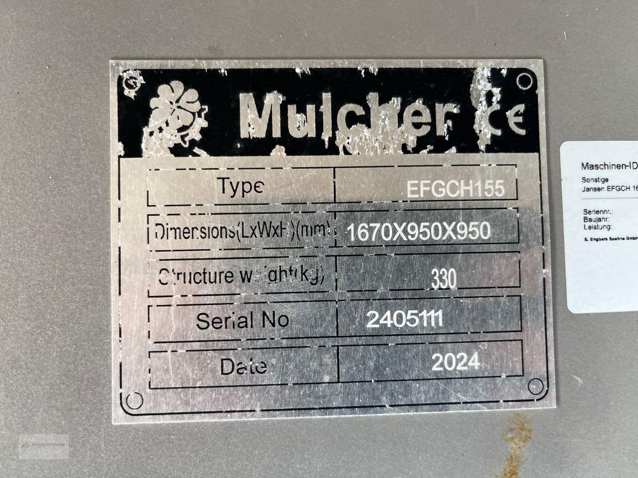 Mulcher tip Sonstige Jansen EFGCH 155, Gebrauchtmaschine in Twist - Rühlerfeld (Poză 5)