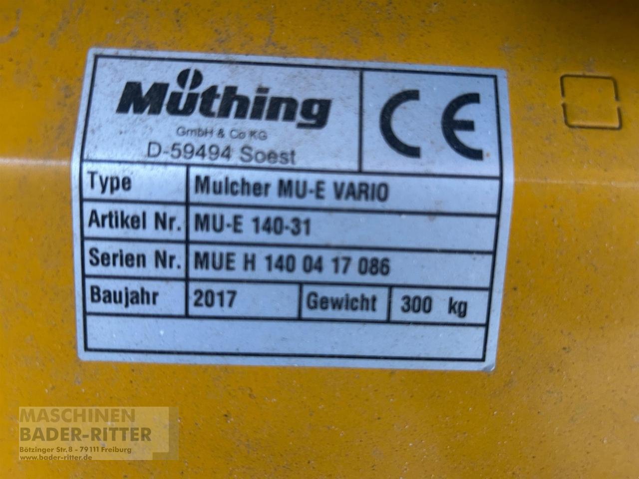 Mulcher typu Sonstige Müthing MU-E 140, Gebrauchtmaschine w Freiburg (Zdjęcie 6)