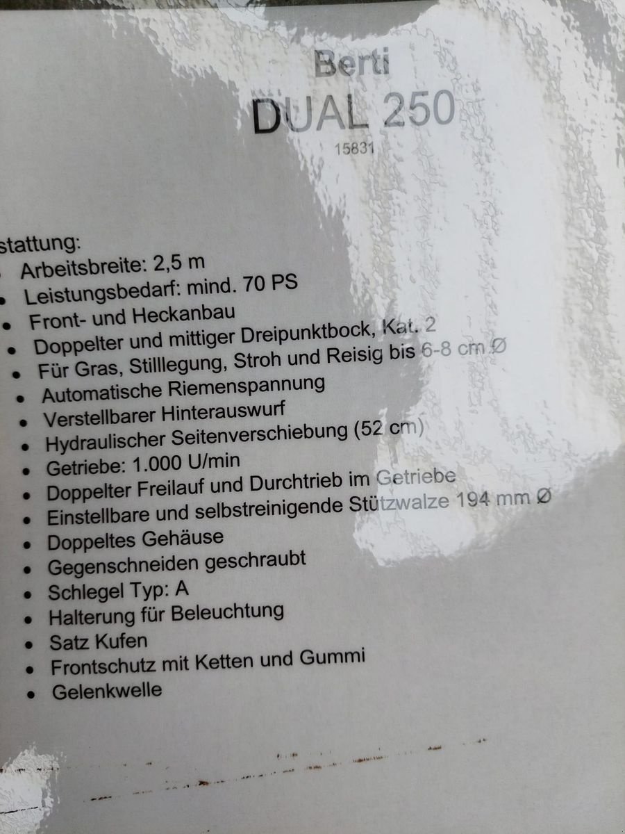 Mulchgerät & Häckselgerät Türe ait Berti Dual 250, Neumaschine içinde Bergheim (resim 2)
