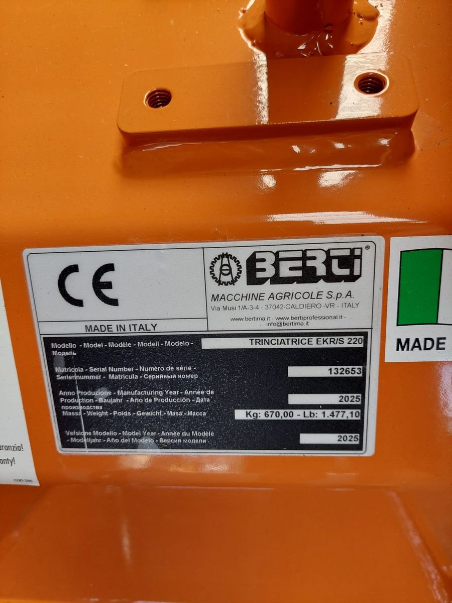 Mulchgerät & Häckselgerät del tipo Berti EKR-S 220, Neumaschine In Bergheim (Immagine 3)
