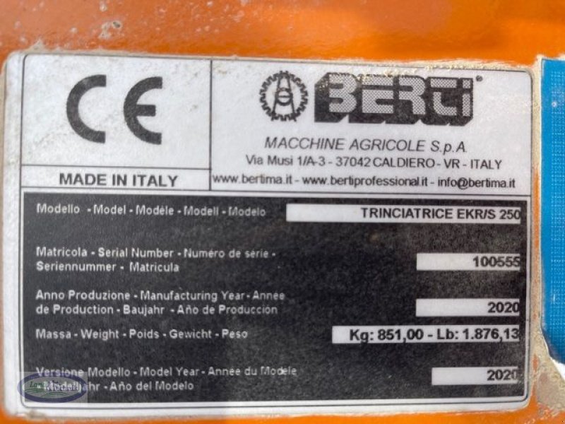 Mulchgerät & Häckselgerät van het type Berti EKR/S 250, Vorführmaschine in Münzkirchen (Foto 8)