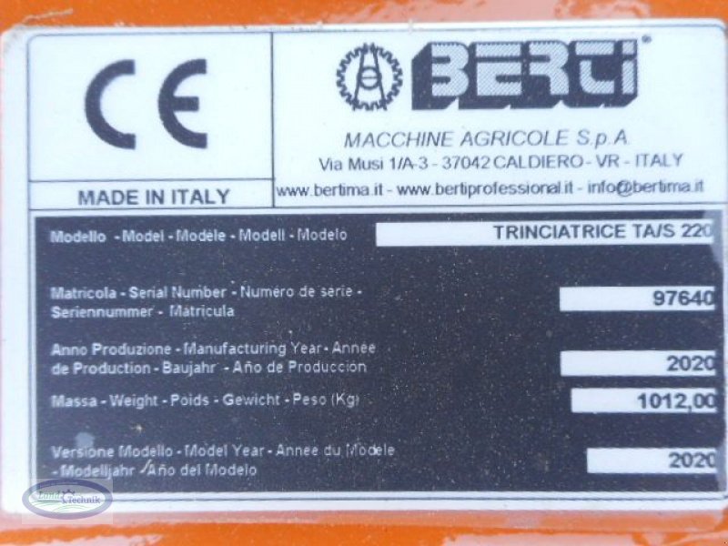 Mulchgerät & Häckselgerät van het type Berti TA/S 220, Neumaschine in Münzkirchen (Foto 7)