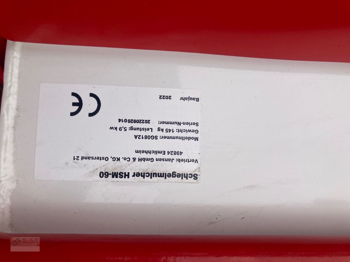 Mulchgerät & Häckselgerät des Typs Jansen Schlegelmäher HSM-60-frei Haus geliefert, Neumaschine in Eberschwang (Bild 14)