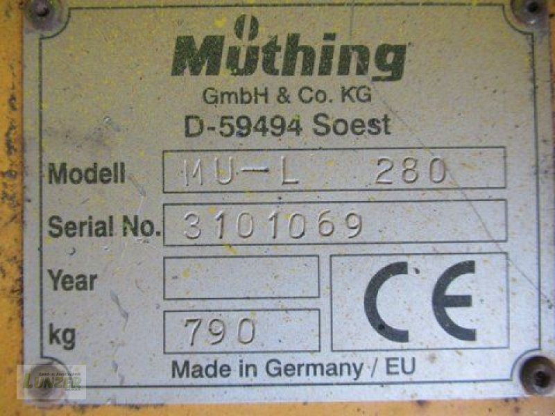 Mulchgerät & Häckselgerät typu Müthing L 280, Gebrauchtmaschine w Kaumberg (Zdjęcie 5)