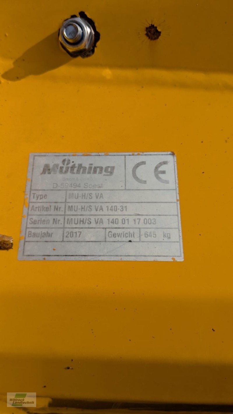 Mulchgerät & Häckselgerät van het type Müthing MU-H/S VA 140, Gebrauchtmaschine in Rhede / Brual (Foto 3)